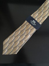 Stafford 100% Silk Tie From Italy Made In The Usa Cream Blue 3" New With Tag