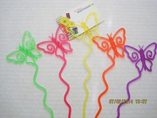 Floral Picks Pk/25 BUTTERFLIES Assorted Colors Card Holders 12" NEW 