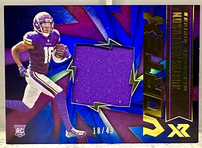 JERSEY NUMBER MATCH! 2020 Panini XR Justin Jefferson Rookie Jersey 18/49! VORTEX