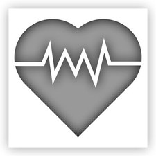 Heart Pulse Stencil - Choose a Size - Laser-Cut Reusable Plastic