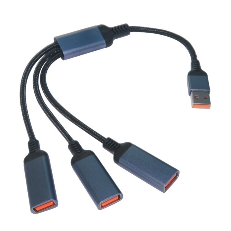 3-Port USB 2.0 Extension Cable Male to Female for Computers & Devices