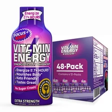 (48 Pack) Vitamin Energy® Focus+ Berry Energy Shots, Clinically Proven