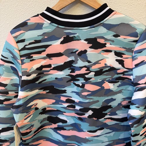 C&C California Women's Large Camo Scuba Bomber Full Zip Jacket NWT $108 Stretch - Picture 6 of 20