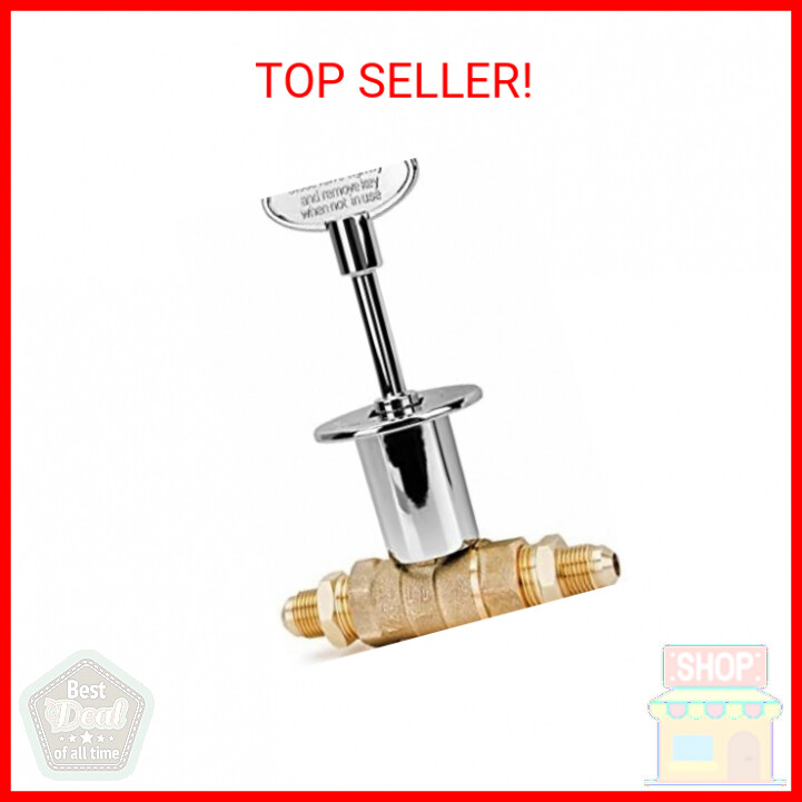 1/2Inch Gas Fire Pit ShutOff Valve Kit with Chrome Flange, Key, and