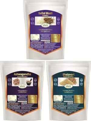 Organic Safed Musli, Ashwagandha & Shatavari Powder - 300gms (100gms each)
