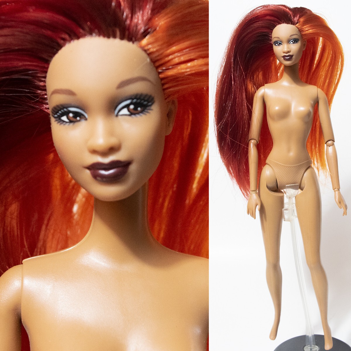 Barbie OOAK FASHIONISTA DOLL Custom Reroot Red Orange Hair