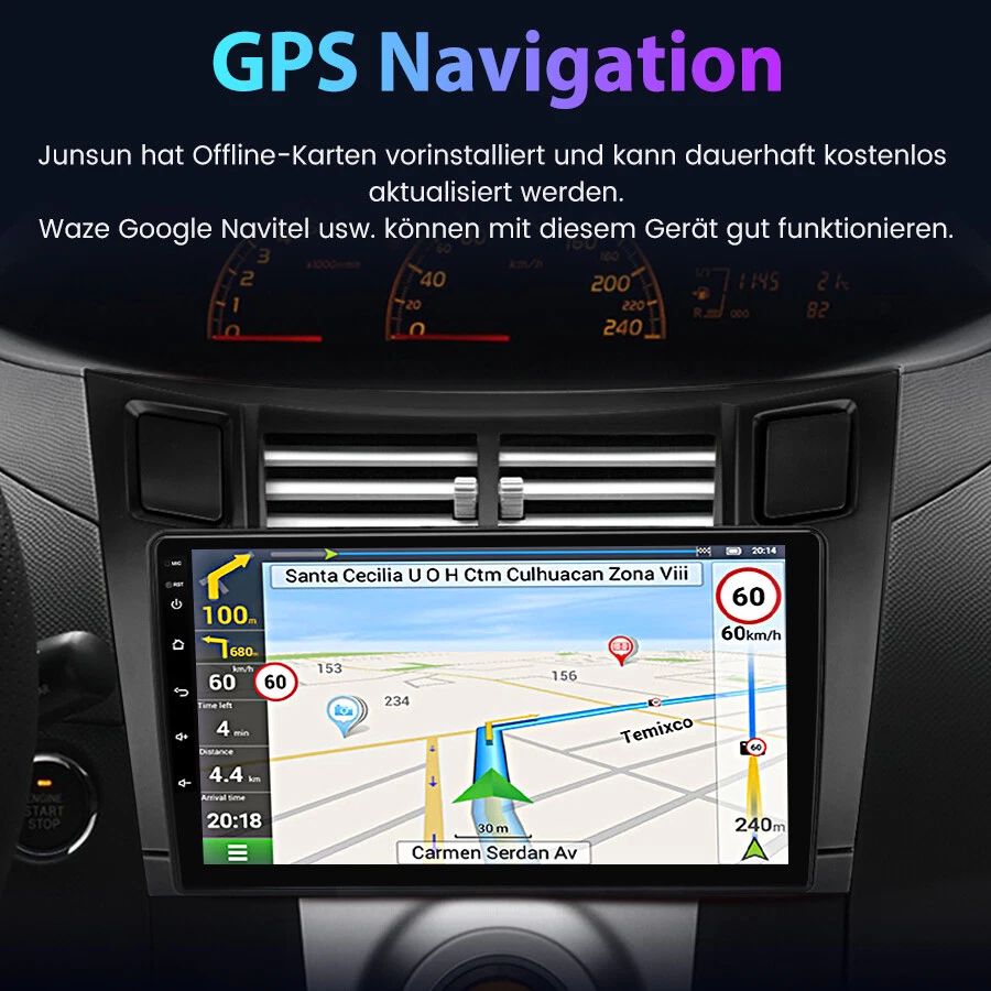 6+128 Android Radio Carplay DAB+ Bluetooth GPS Für Toyota Yaris XP90 2005-2012 - Bild 4 von 4