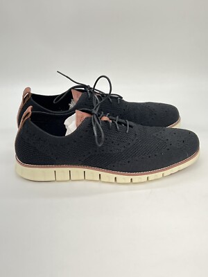 Cole Haan ZERØGRAND Men's 12M Black Stitchlite Wingtip Oxford Shoes C24948