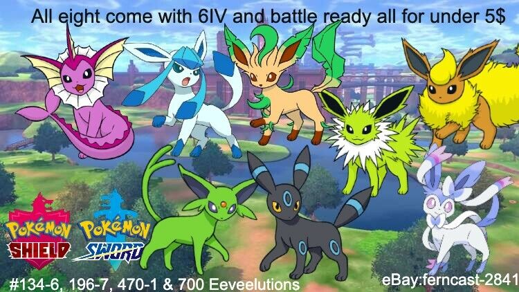 Pokegrab — Shiny eevee Bundle - Includes all eeveelutions