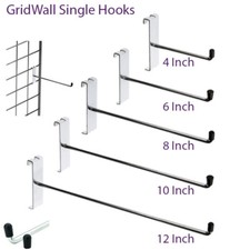 Grid wall | Mesh Panel HOOKS Arm Shop Display Fitting Prong 4" 6" 8" 10 "12'' HD