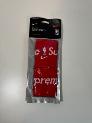 Supreme NBA Nike Elite Wristbands Schweißbänder Armbänder Rot Basketball