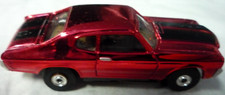 1970 Chevelle Candy Chrome Red/Black HO slot car with vintage T-Jet chassis