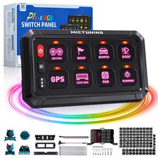 RGB 8 Gang Switch Panel On-Off LED Switch Circuit Control Relay System Marine