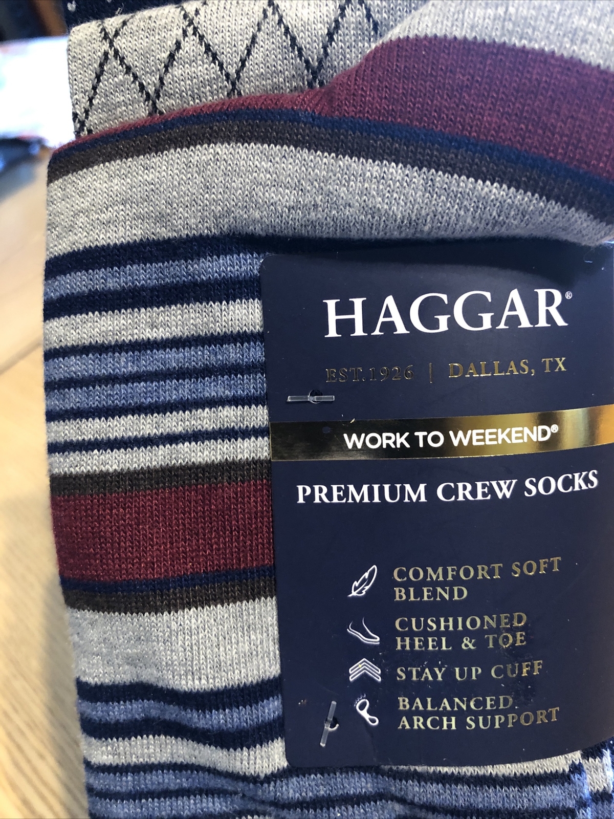 Haggar 3 Pk 1013 Crew Socks Navy Blue/Gray Retail 18 (Sblk5246) eBay