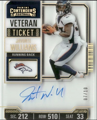2023 Panini Contenders Javonte Williams #CTA-JWI