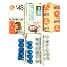 Mix Lot Sylvania GE Ken-Rad M2 M3 M2B Clear  Blue Camera Flashbulbs 49 Flashes