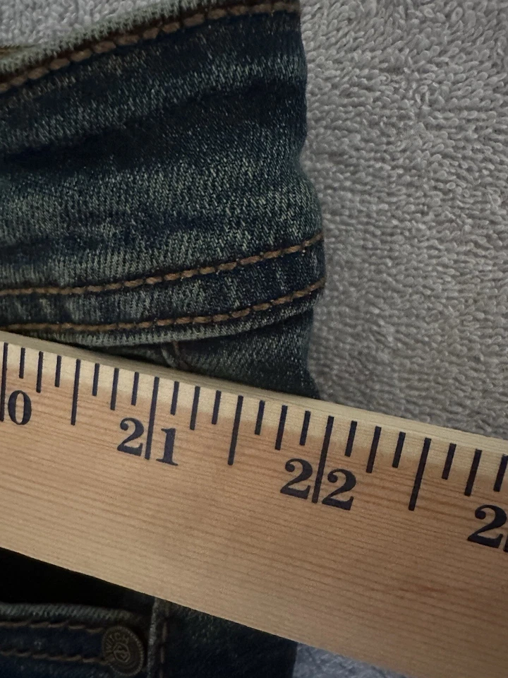 Stitch Remarkable Jeans Blue Size 42x34 Grunge Hood Distressed Paint Colorful - Image 4 of 4