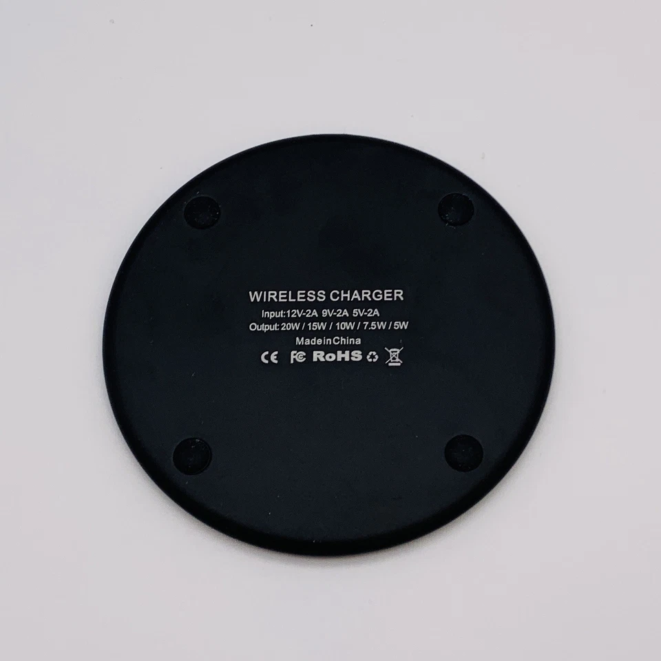 Wireless Fast Charger Charging Pad Blue LED 12V 2A 20W Gray - Tested Used - Image 2 of 4