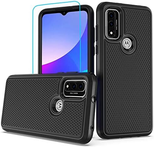 for Moto G Pure Case, Moto G Power 2022 Case with HD Screen Protector, Dual Laye
