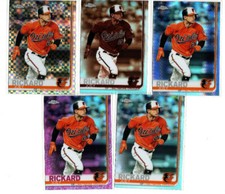 2019 Topps Chrome Joey Rickard LOT X-FRACTOR,PINK,SEPIA,PRISM,REFRACTOR ORIOLES