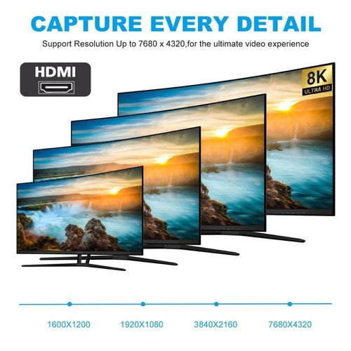 Male to Female 8K 60HZ Mini /Micro HD to HDMI-compatible Converter HDTV Adapter - Picture 9 of 21