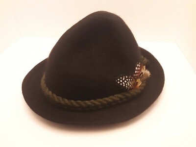 Geiger Hute Salzburg Alpine Black Felt Wool Hat Mens With  display picture 1