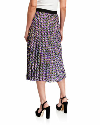 NWT Neiman Marcus Geometric-Print Pleated