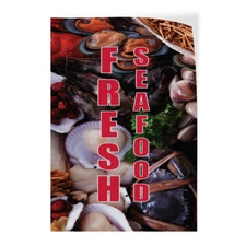 Door Decals Vertical Vinyl Stickers Multiple Sizes Fresh Seafood Food and Drink