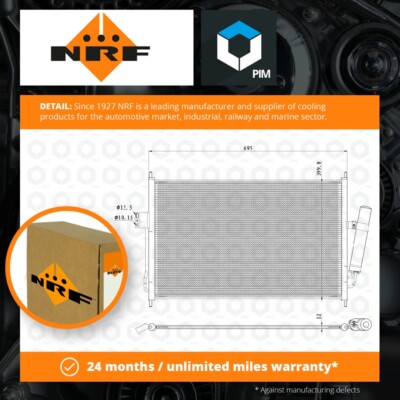 Air Con Condenser fits ISUZU D-MAX Mk2 2.5D 2012 on AC Conditioning NRF Quality