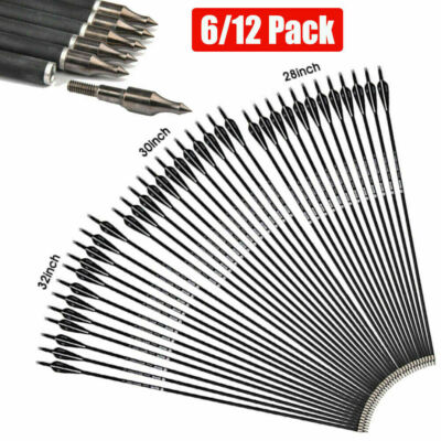 US 28/30/32 Inch Carbon Arrows OD 7.8mm Archery For Compound/Recurve Bow Hunting