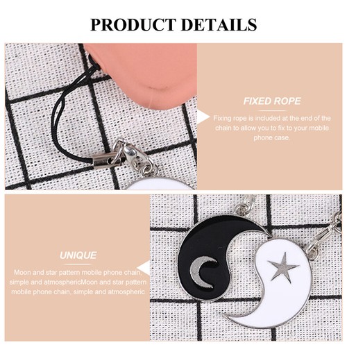 2 Pairs Mobilfunkkettenschmuck Liebhaber Handy-Charme-Armband Ästhetisch - Zdjęcie 6 z 12