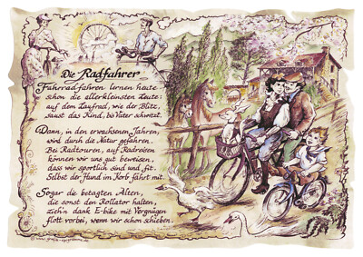 Berufsbild Zunftbild Geschenk Karte Deko Radfahrer Biker Fahrrad