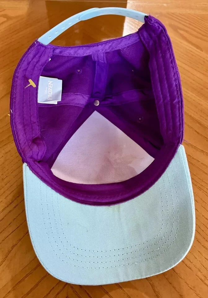 迪士尼冰雪奇缘艾莎安娜女孩紫色绿色可调节棒球帽遮阳帽 — 第 3/4 张图片