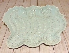 Seahorses Green Rectangular Serving Tray By Blue Sky Rustic Coastal