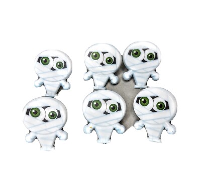 Set of 6 Monster Cake Cupcake Topper Mummy Rings Halloween Party Supply