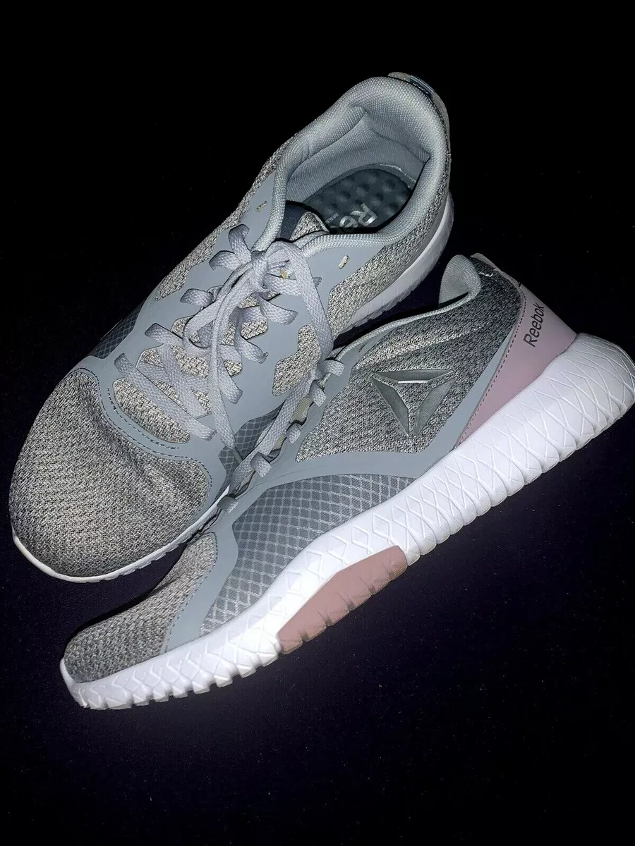 Reebok Memory Tech Massage Gray Rose Pink Shoes Running Sneakers Sz 9.5 sj15m8