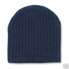 Solid Navy Blue Cable Beanie Knit Cap Skully Winter Hat Stocking Cap Hat Decky