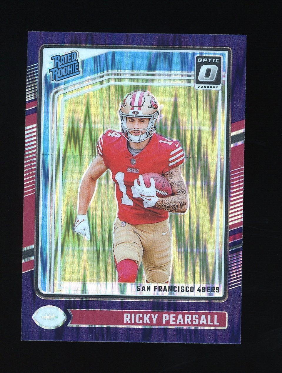 RICKY PEARSALL RATED ROOKIE 2024 DONRUSS OPTIC PURPLE SHOCK PRIZM #284 SF49ERS