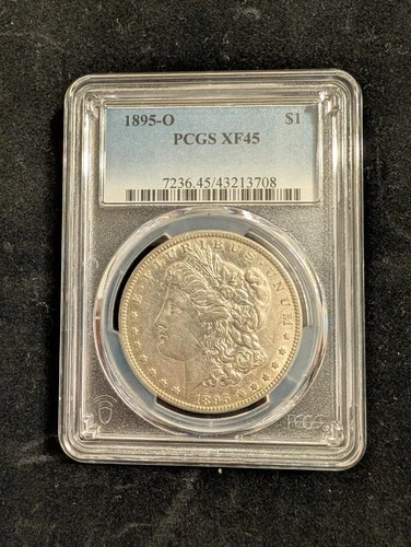 1895-O Morgan Silver Dollar XF45 PCGS Rare Key Date Coin! Bright White!