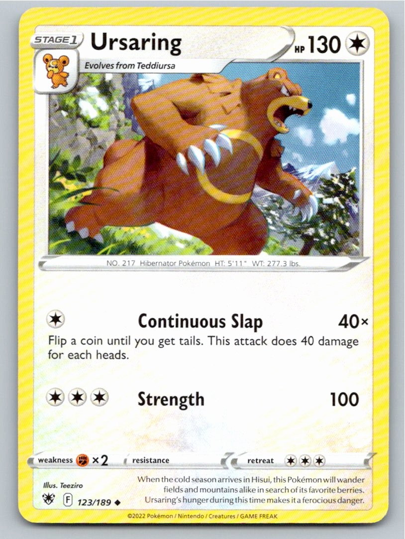 2022 POKEMON URSARING ASTRAL RADIANCE 123/189 UC NM A61080 FREE S&H