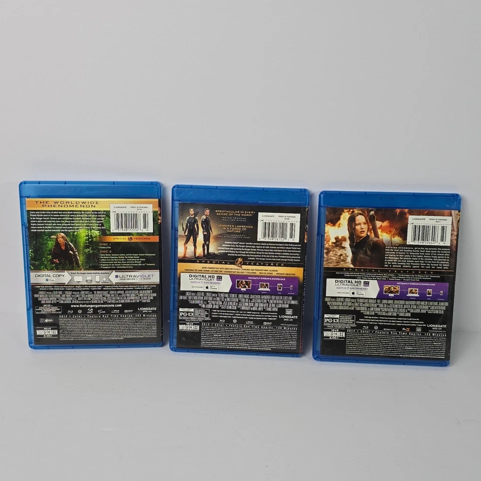 The Hunger Games Blu-ray DVD Digital Copy Trilogy Set Catching Fire Mockingjay - Image 2 of 4