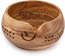 Wooden Yarn Bowl, Yarn Holder Bowls for Knitting Crocheting Handmade Yarn S...