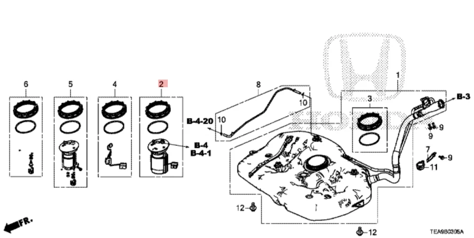 Conjunto de bomba de combustible OEM para Honda Civic 2016-2020 L4 1,5 L L4 2,0 L gasolina Foto 2 de 4