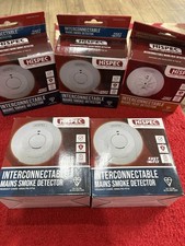 5xHiSPEC Interconnectable Mains Smoke Detector Alarm HSSA/PE/FF 10