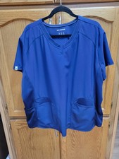 Ladies Navy Blue Scrub Top By ScrubStar sz 3X Litely Worn, IMMACULATE CONDTN