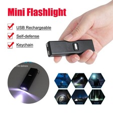 USB Keychain Tool Rechargeable with LED Flashlight Self Flashlight UK Stock.