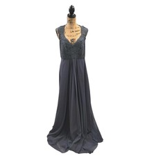 Morilee by Madeline Gardner Gray Lace A Line Long Formal Evening Gown Sz 20 NWT