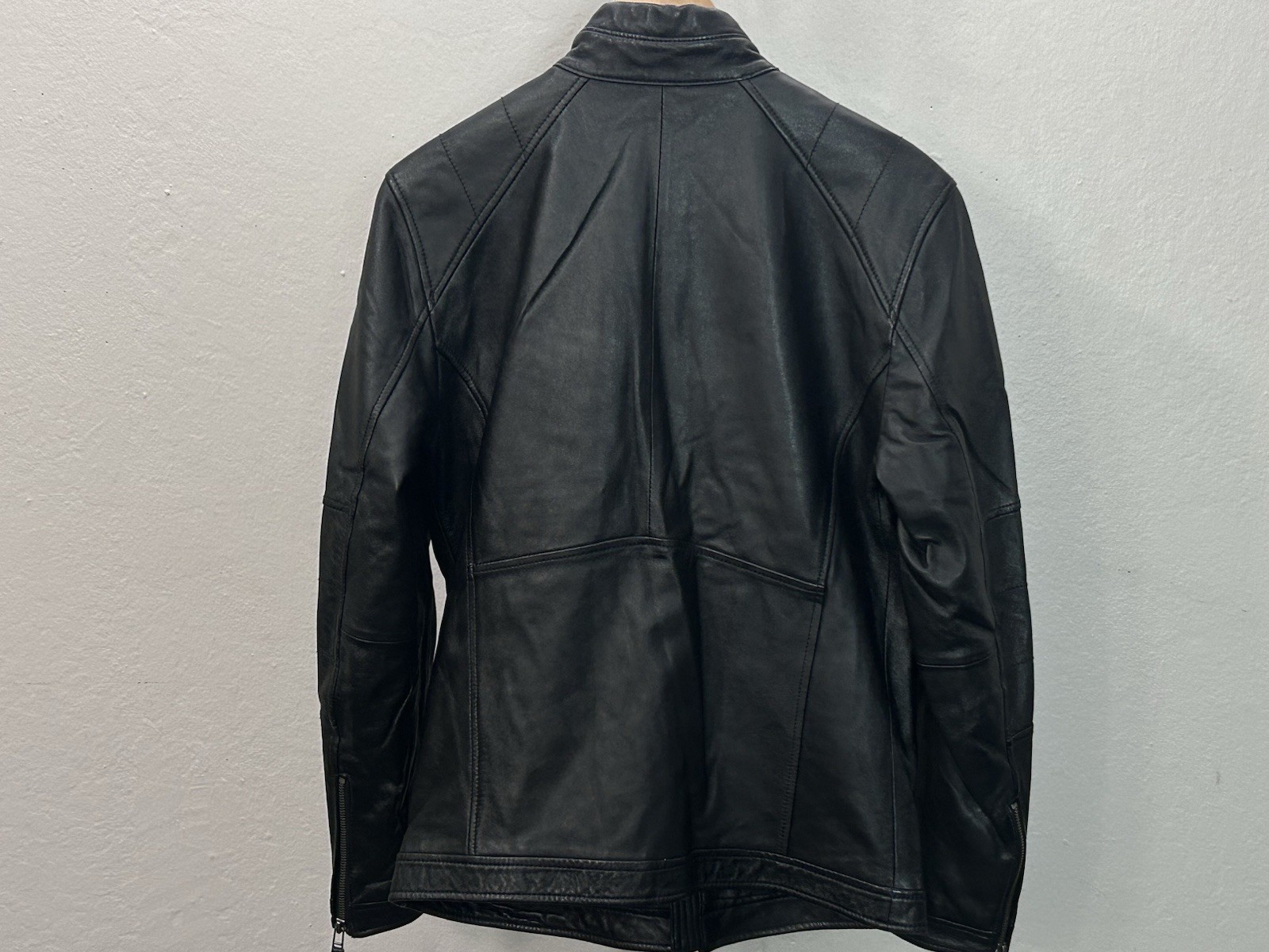 Orlando Bloomfor Jack & JONES Motorcycle  Men’s Leather Jacket Size 170/92A image 6