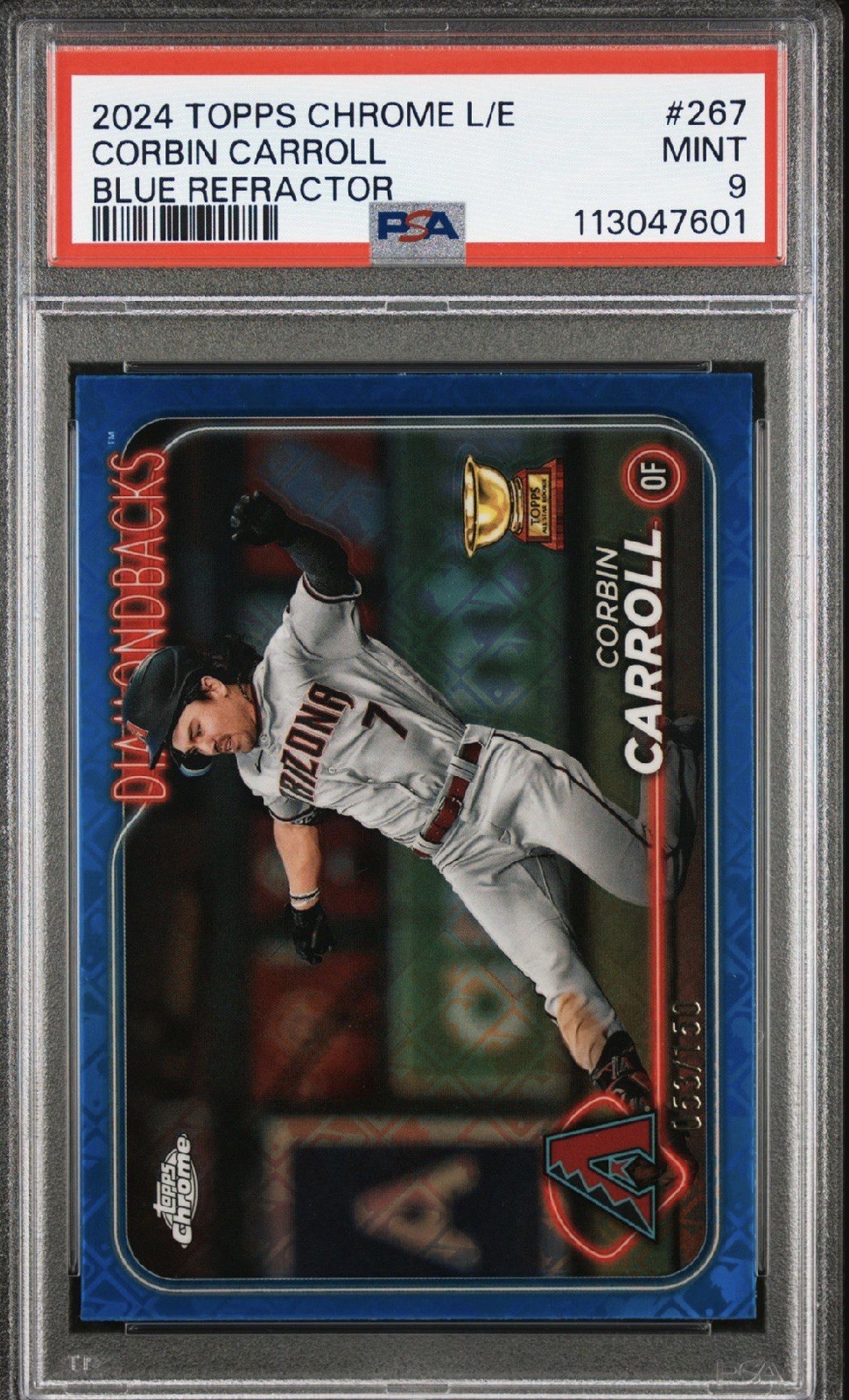 2024 Topps Chrome - Corbin Carroll #267 Blue Refractor /150  POP 2