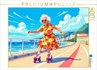 Calvendo Puzzle Grandma On Skateboard Promenade | 1000 Pieces, Finished Size 25.